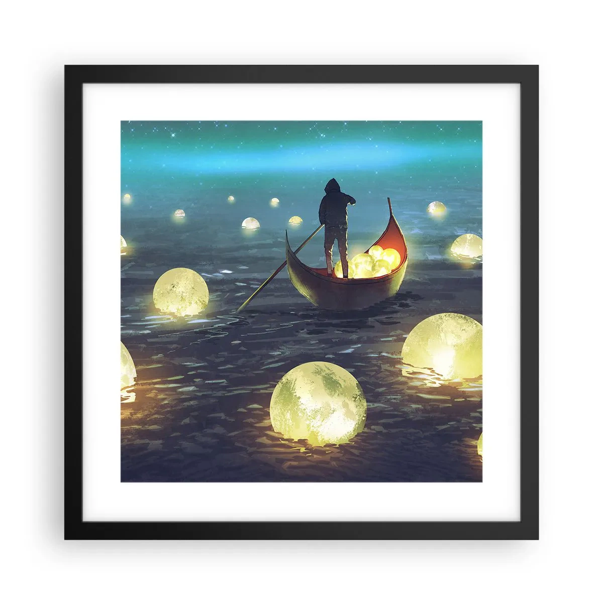 Affisch i svart ram - Saker som filosoferna inte drömt om - 40x40 cm