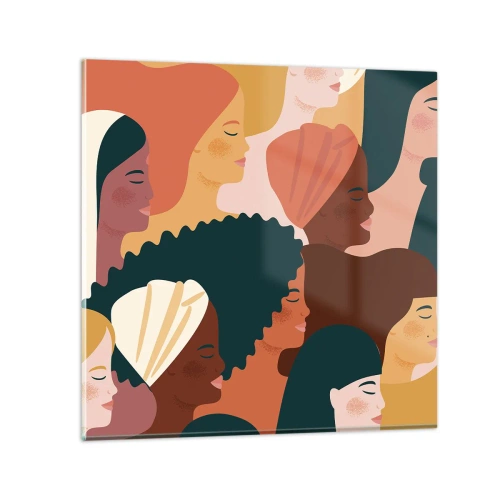 Glastavla - Bild på glas - Endast kvinnlighet - 30x30 cm