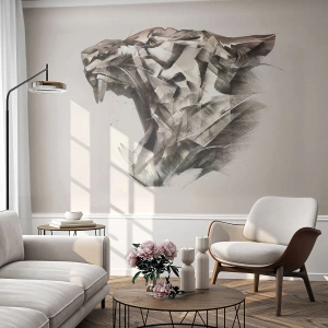 Fototapet Premium Sand - Nu vet du vem som styr - Abstraktion, Tiger, Djur - 500x350 cm
