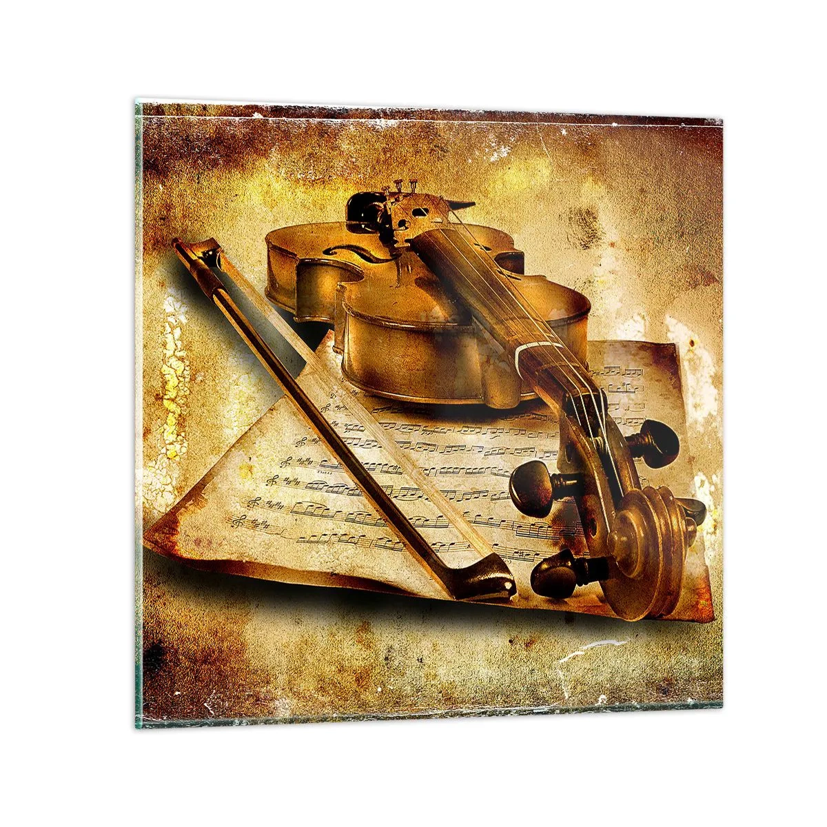 Glastavla - Bild på glas - Violspelare sökes nu - 30x30 cm
