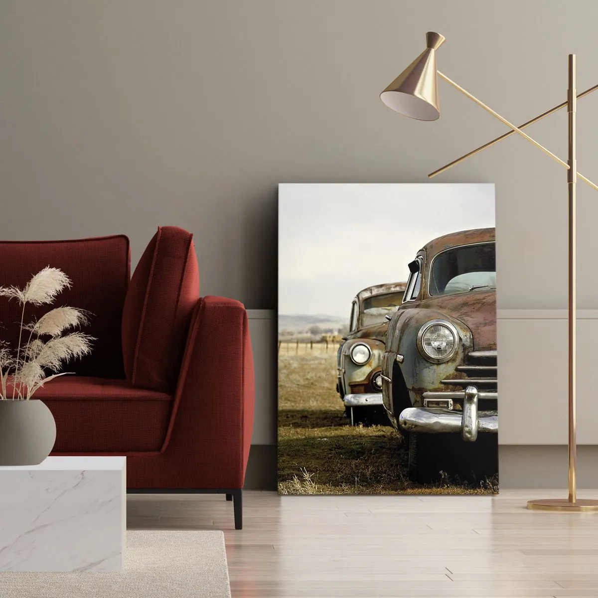 Canvastavla - Bild på duk - Välförtjänt vila - 45x80 cm