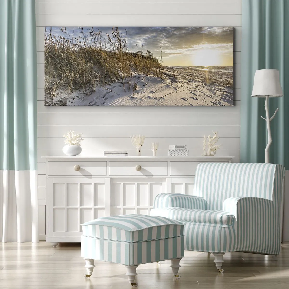 Canvastavla - Bild på duk - Inbjudan till promenad - 140x50 cm