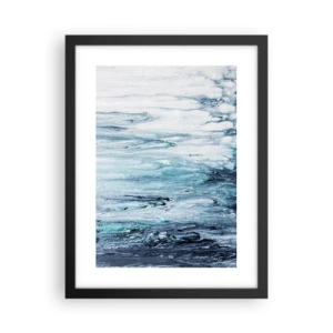 Affisch i svart ram - Blåa istappar - 30x40 cm