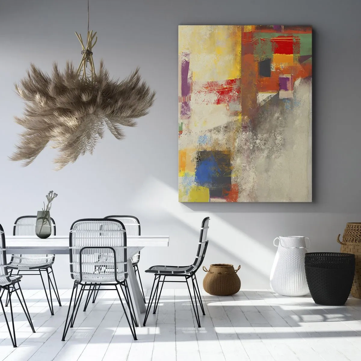 Canvastavla - Bild på duk - Färgernas geometri - 50x70 cm