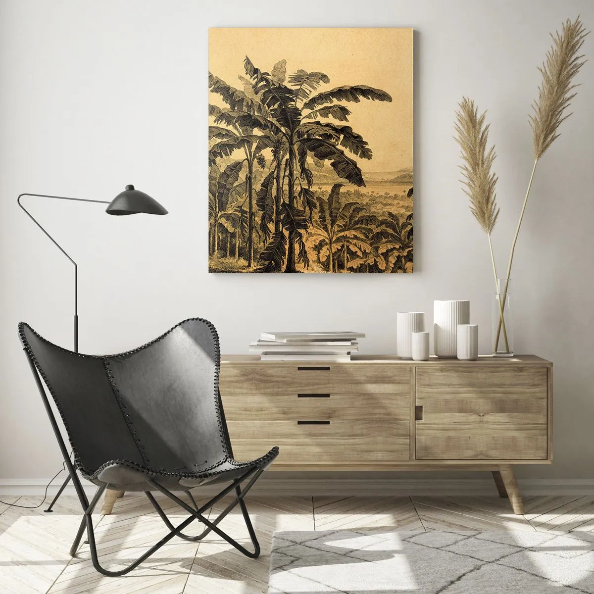 Glastavla - Bild på glas - I kolonial stämning - 80x120 cm