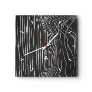 Väggklocka - Klocka på glas - Rytm och accent - 30x30 cm