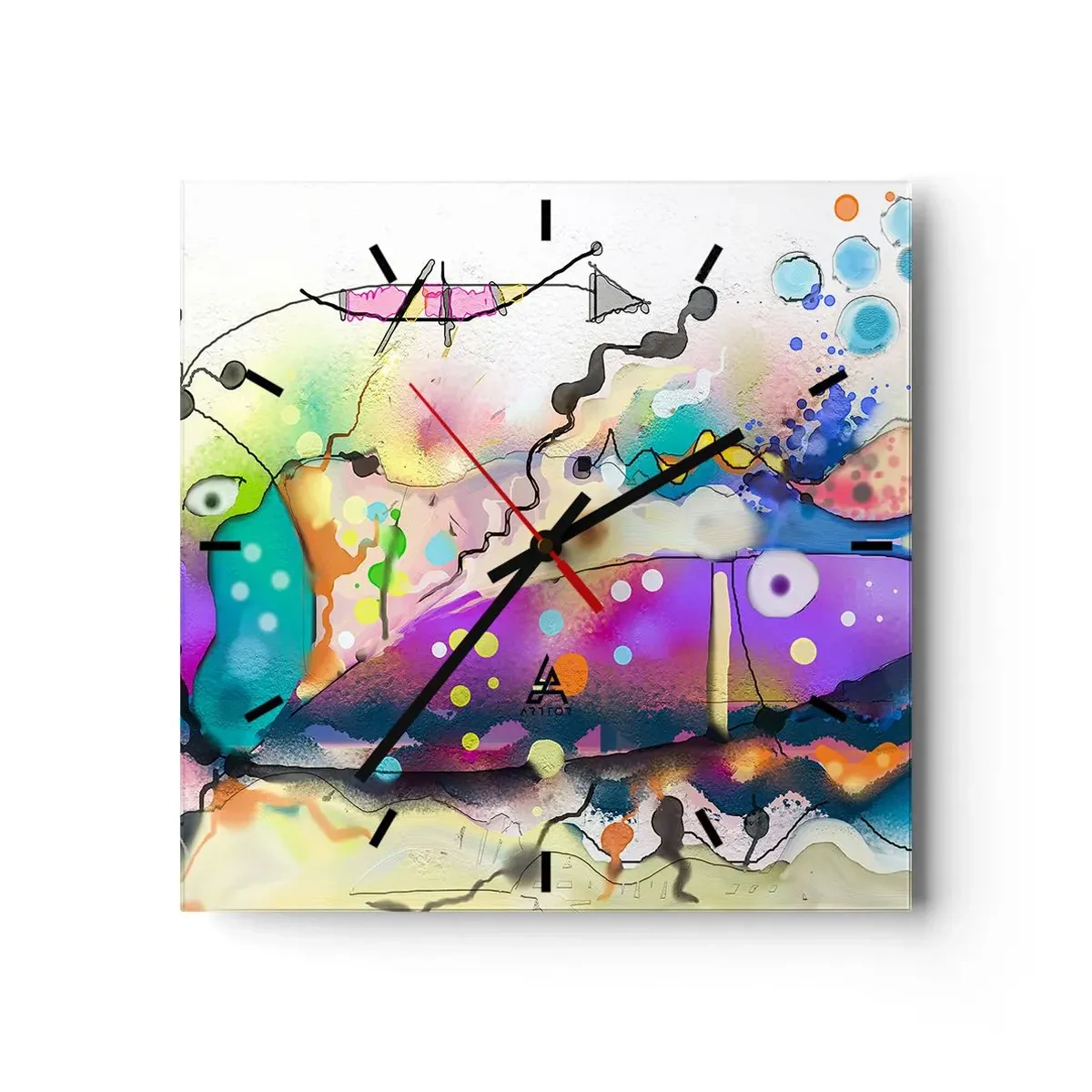 Väggklocka - Klocka på glas - Det saknas ord! - 30x30 cm