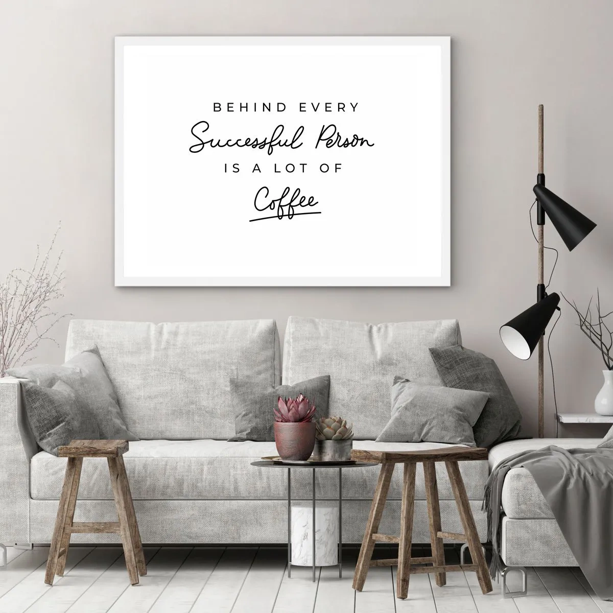 Affisch i vit ram - Framgångens hemlighet - 70x50 cm