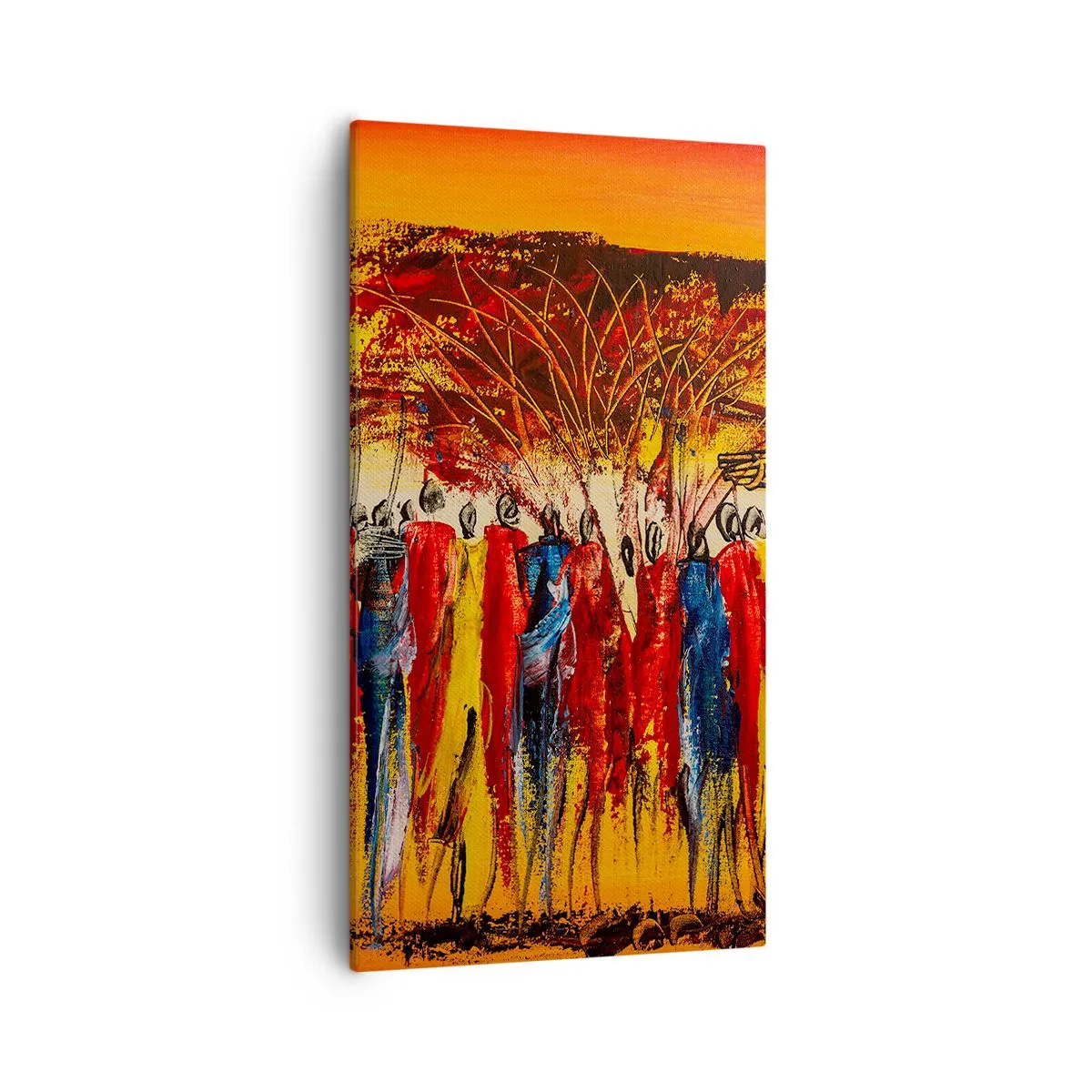 Canvastavla - Bild på duk - Dit, dit, dit de går - 55x100 cm