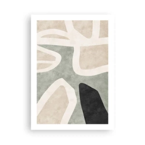 Affisch - Komposition med svart motiv - 50x70 cm