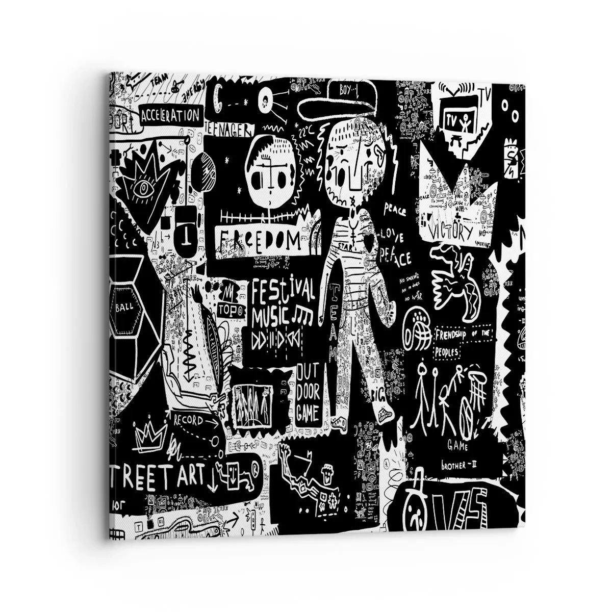 Canvastavla - Bild på duk - Unga själens rättigheter och glädje - 70x70 cm