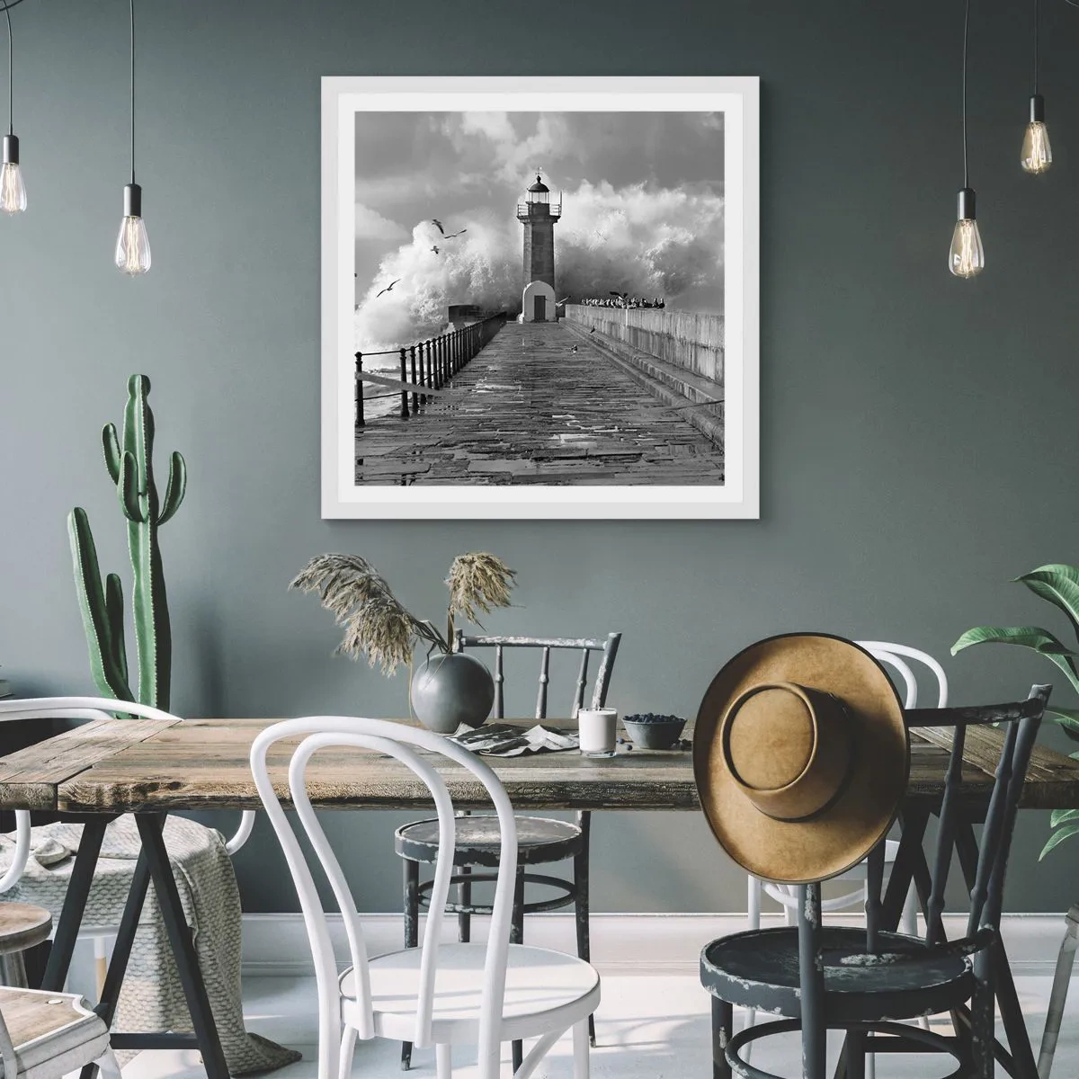 Affisch i vit ram - Orädd  - 60x60 cm