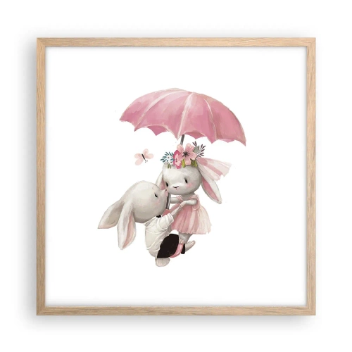 Affisch i ram av ljusek - Det är just kärlek - 50x50 cm