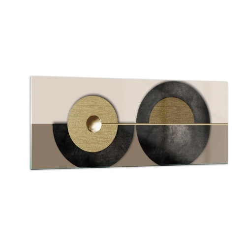 Glastavla - Bild på glas - Variationer runt en cirkel - 100x40 cm