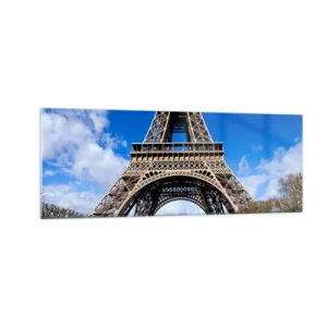Glastavla - Bild på glas - Hela Paris vid dess fötter - 140x50 cm
