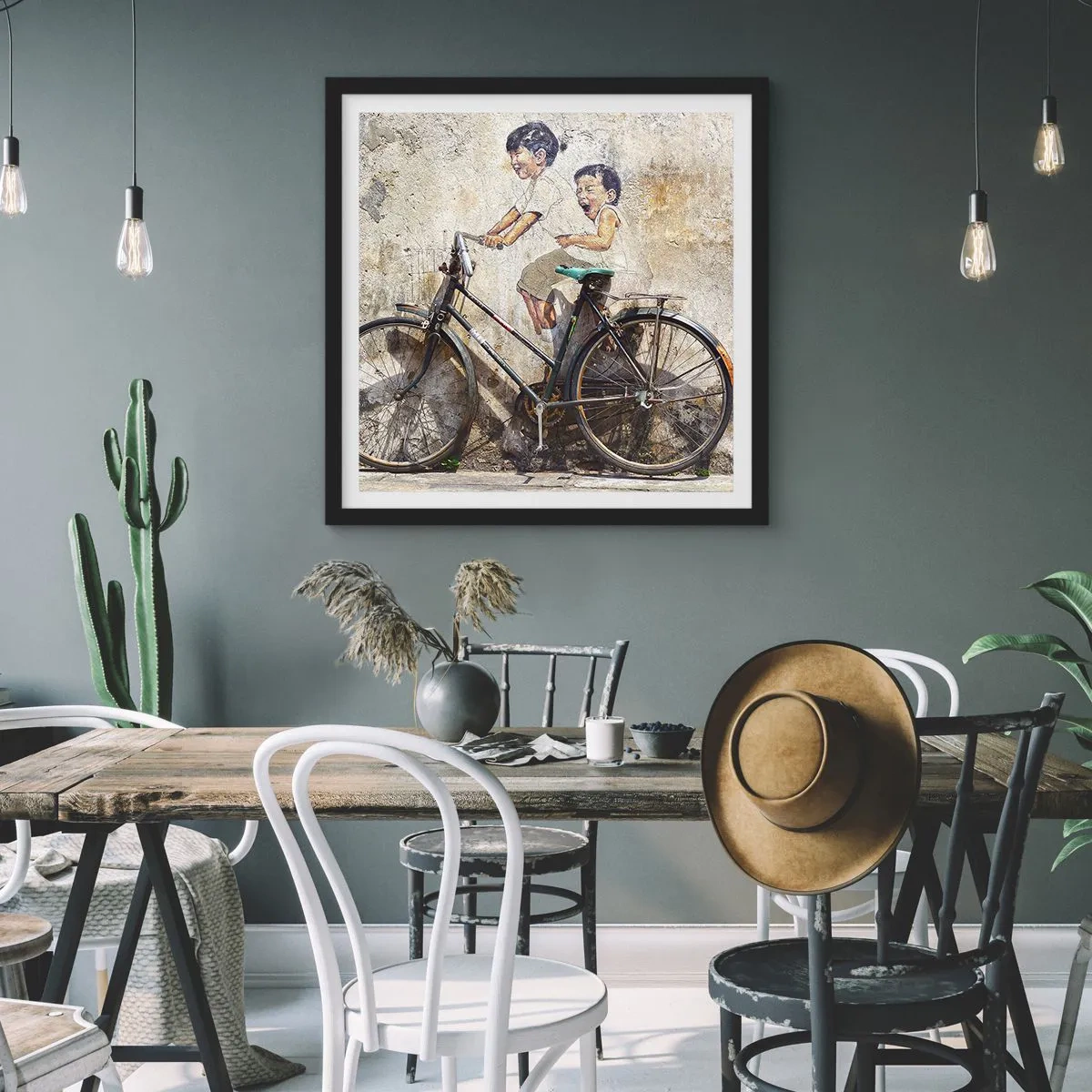 Affisch i svart ram - Sant eller falskt? - 50x50 cm