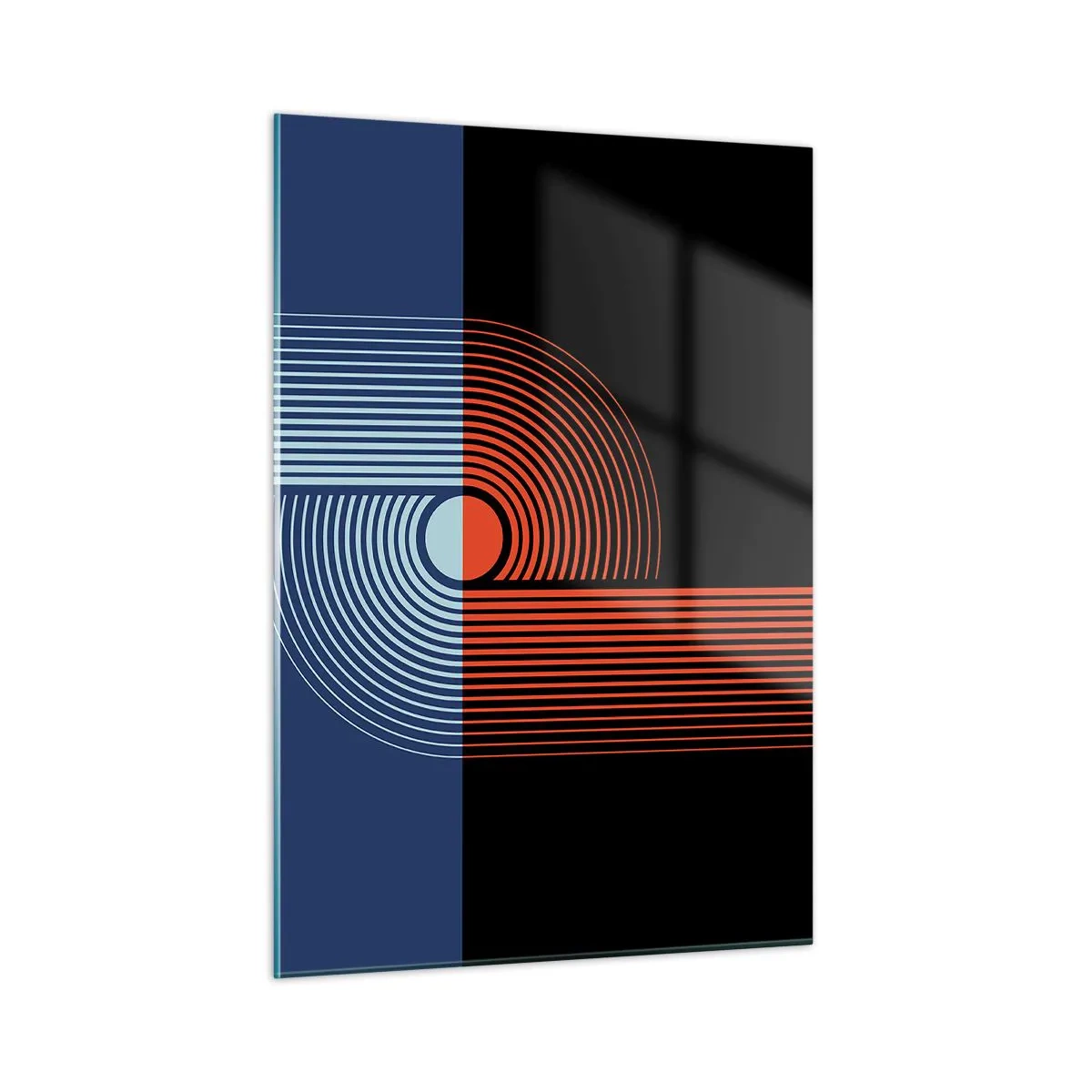 Glastavla - Bild på glas - I en geometrisk kläm - 50x70 cm