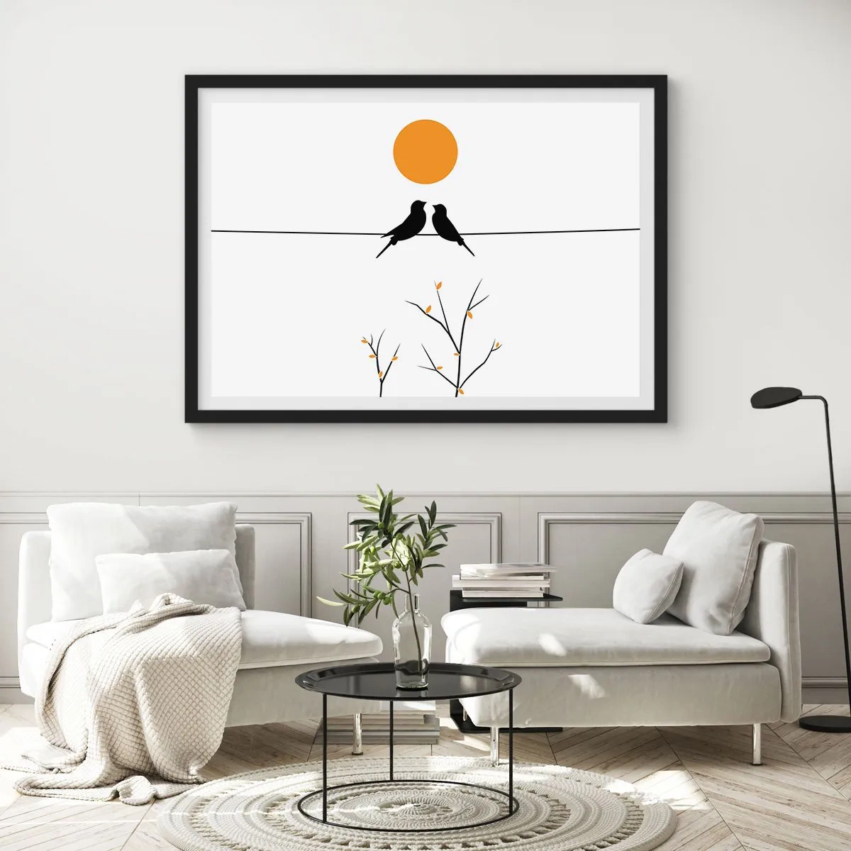 Affisch i svart ram - Näktergalens kväll - 100x70 cm