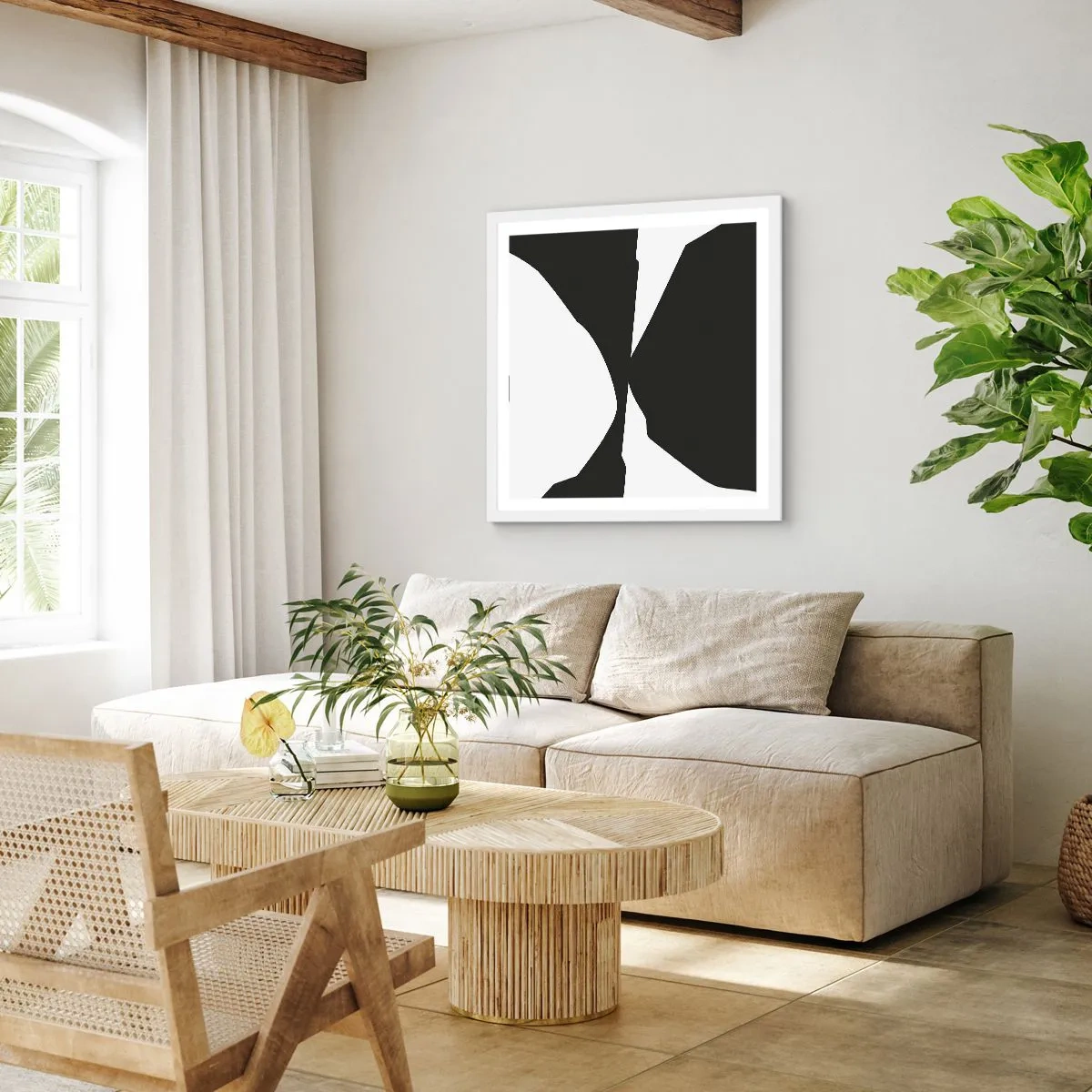 Affisch i vit ram - Positiv-negativ - 40x40 cm