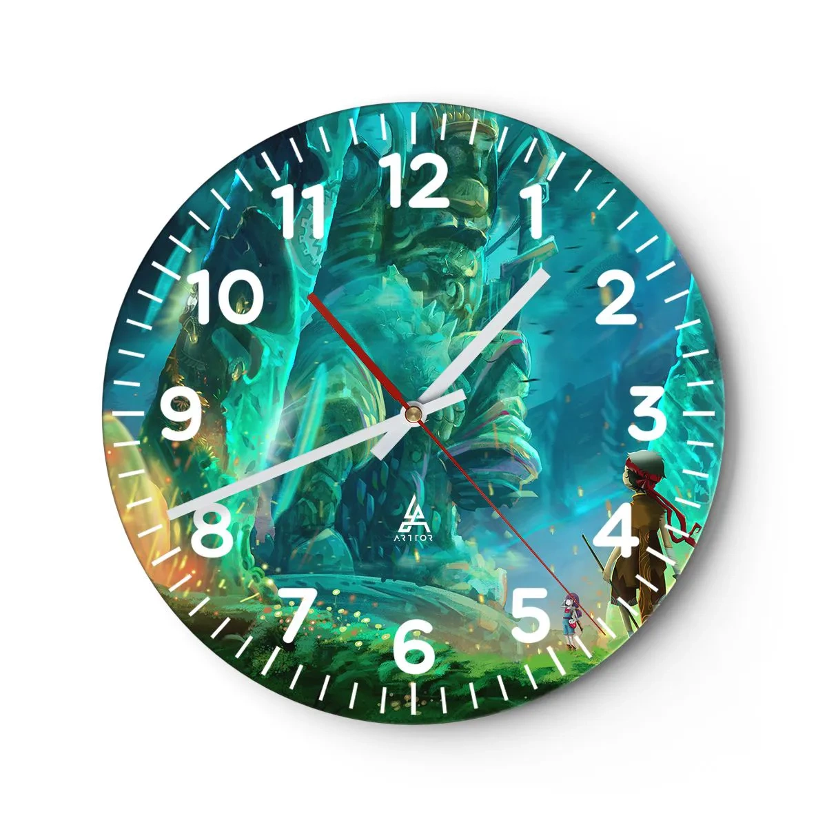 Väggklocka - Klocka på glas - Från den stora sagoboken - 40x40 cm