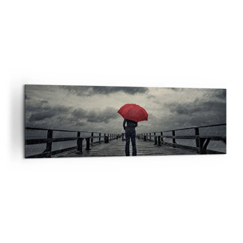 Canvastavla - Bild på duk - Det gör inget att det regnar - 160x50 cm