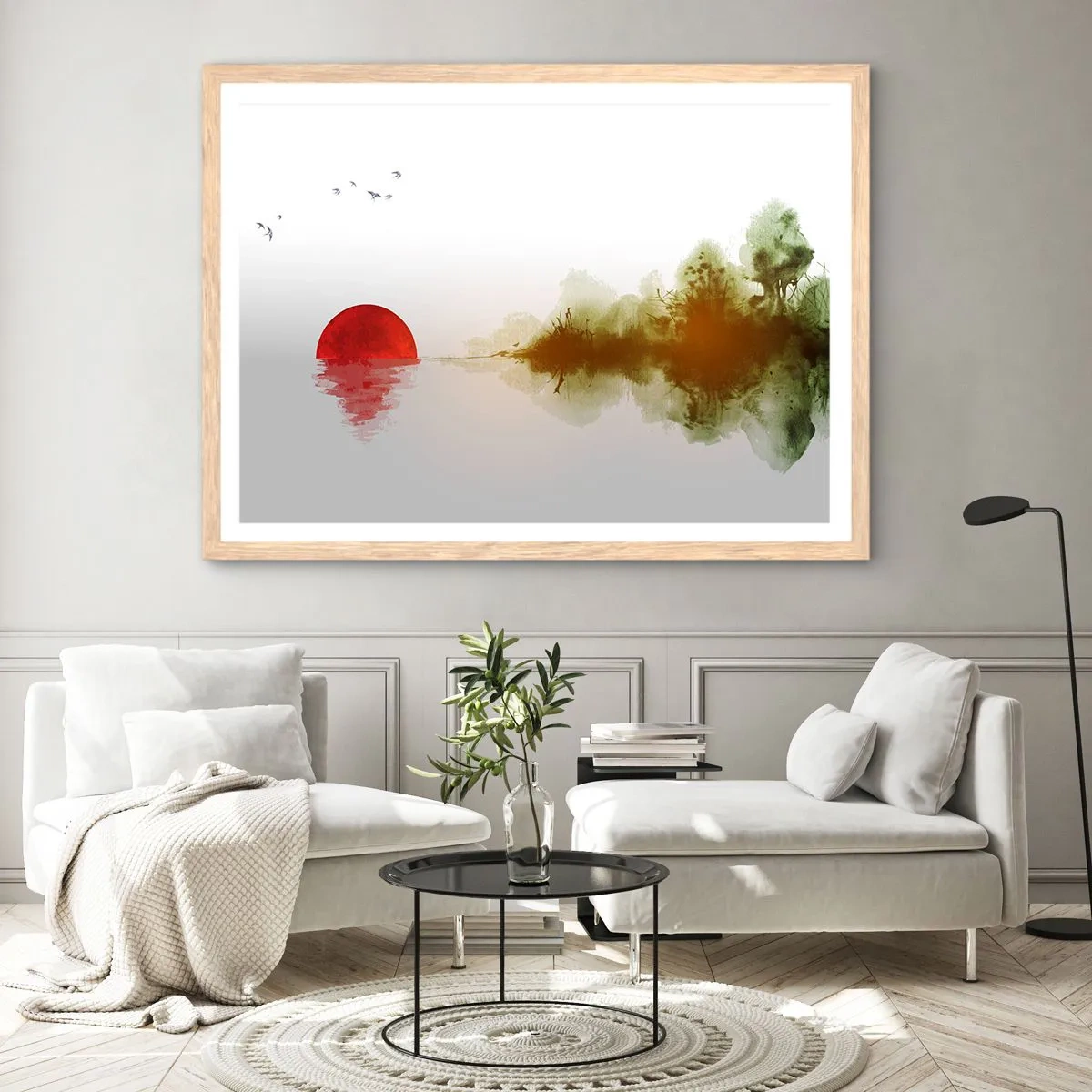 Affisch i ram av ljusek - Ett löfte om lugn - 70x50 cm