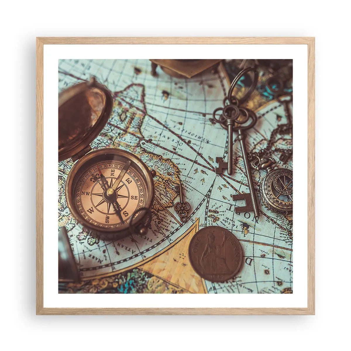 Affisch i ram av ljusek - För äventyrare - 60x60 cm