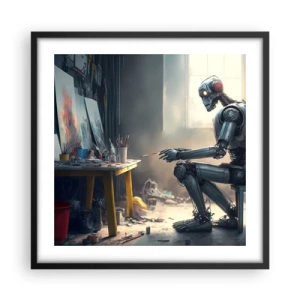 Affisch i svart ram - Den skapande handlingen - 50x50 cm