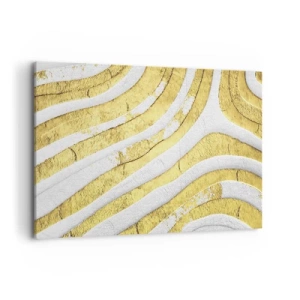 Canvastavla - Bild på duk - Komposition i vitt och guld - 120x80 cm