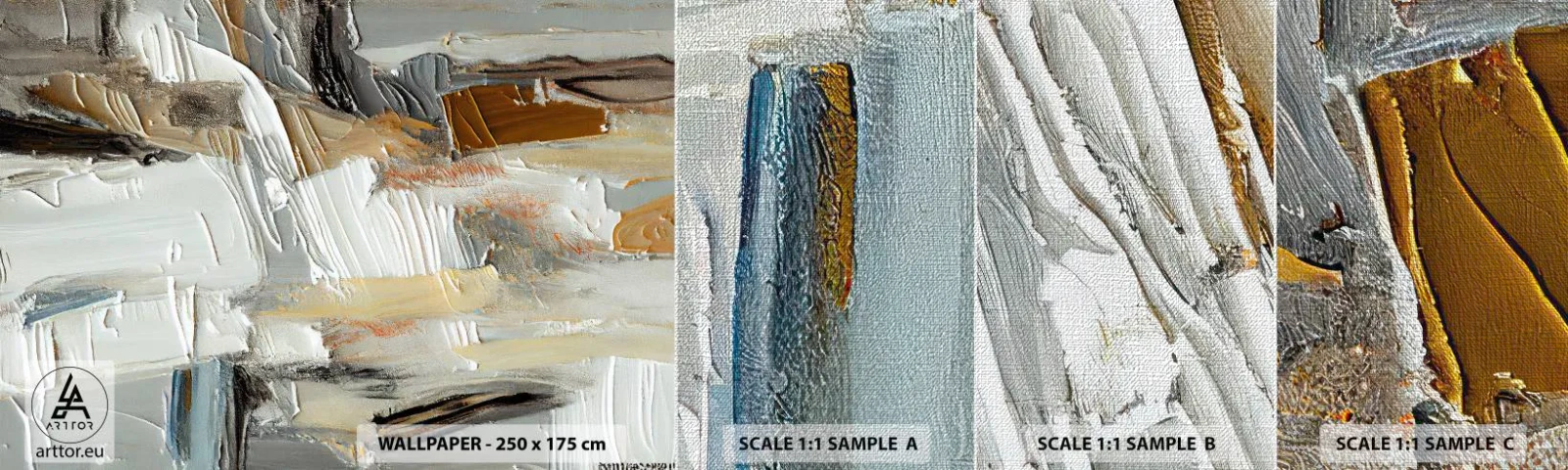 Provbit av fototapet Premium Canvas - Färgstarka lager på lager - Bit, Måla, Målning - 100x30 cm