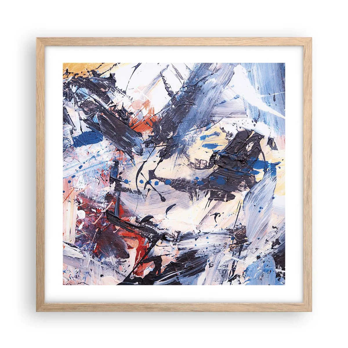 Affisch i ram av ljusek - Abstraktionen galna dans - 50x50 cm