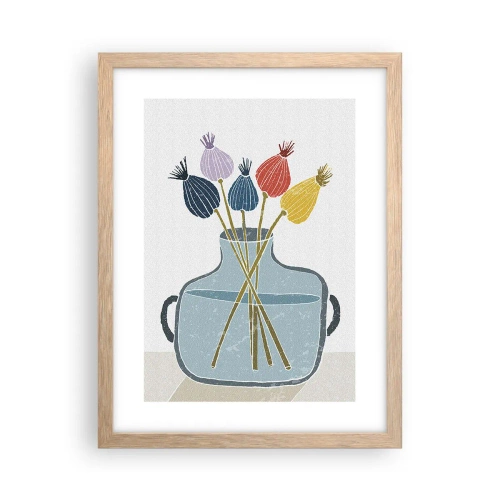 Affisch i ram av ljusek - Vallmovas - 30x40 cm