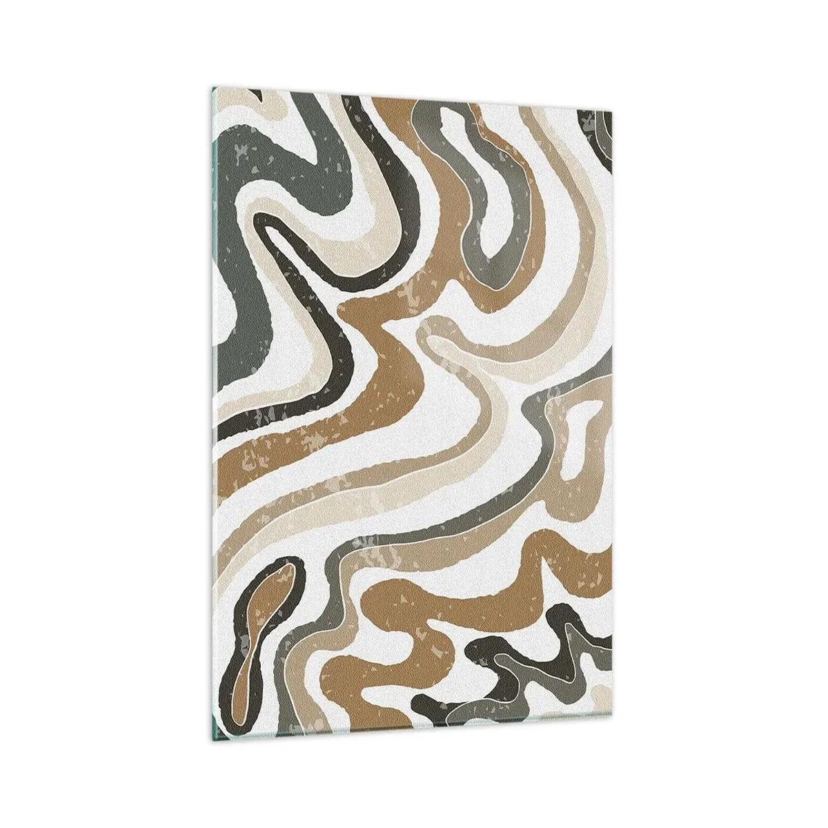 Glastavla - Bild på glas - Meandrar av jordnära färger - 80x120 cm
