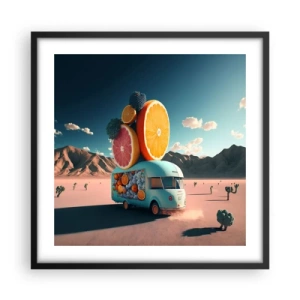 Affisch i svart ram - En smak av semester - 50x50 cm