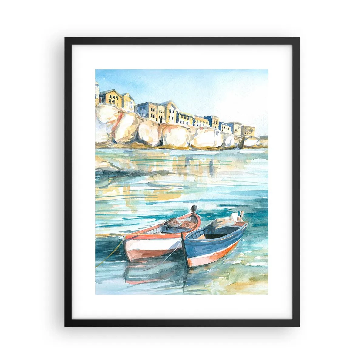 Affisch i svart ram - Landskap i azurblått - 40x50 cm