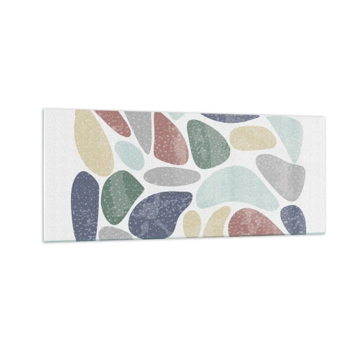 Glastavla - Bild på glas - Mosaik av pulveriserade färger - 100x40 cm