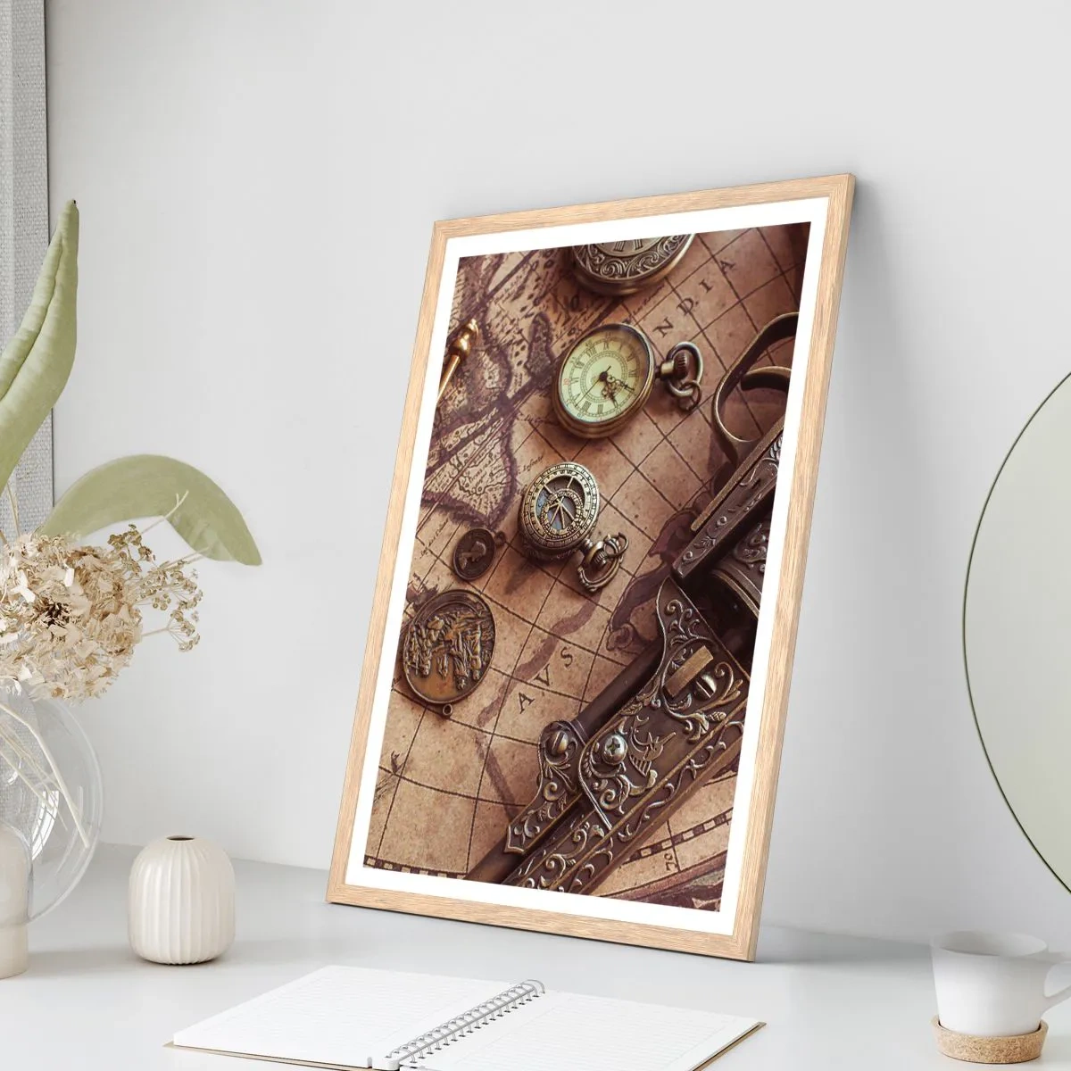 Affisch i ram av ljusek - Äventyret kallar - 30x40 cm