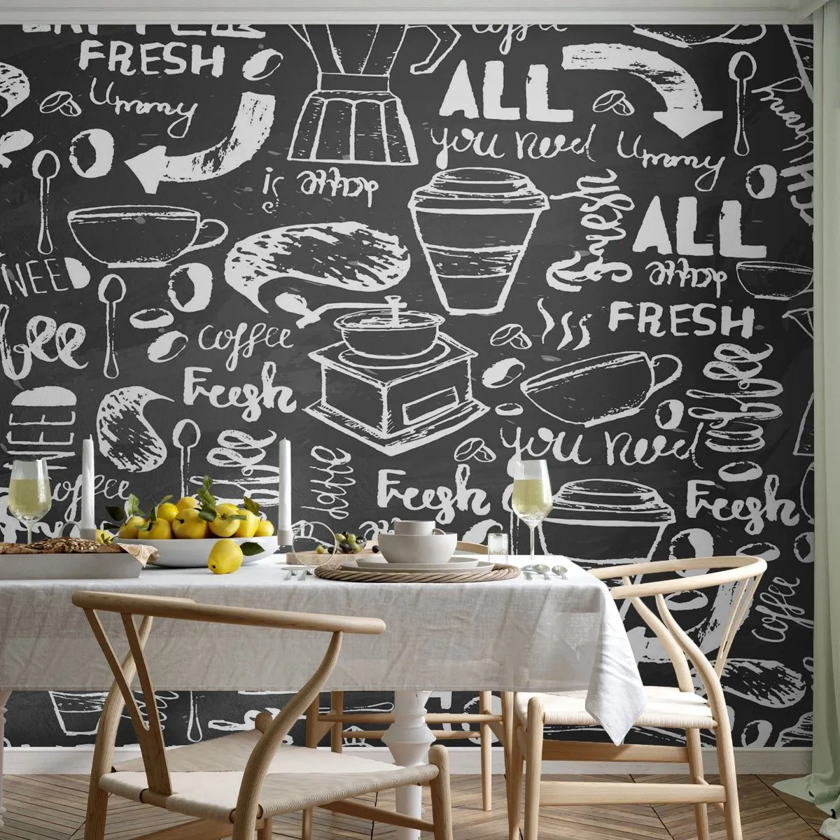 Självhäftande Fototapet Deluxe Sticker - All you need is… - Gastronomi, Väggmålning, Graffiti - 100x70 cm