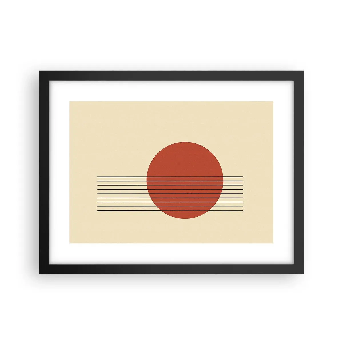 Affisch i svart ram - Cirkel och linjer - 40x30 cm