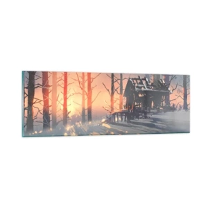 Glastavla - Bild på glas - det är bara solen som tittar in här - 90x30 cm