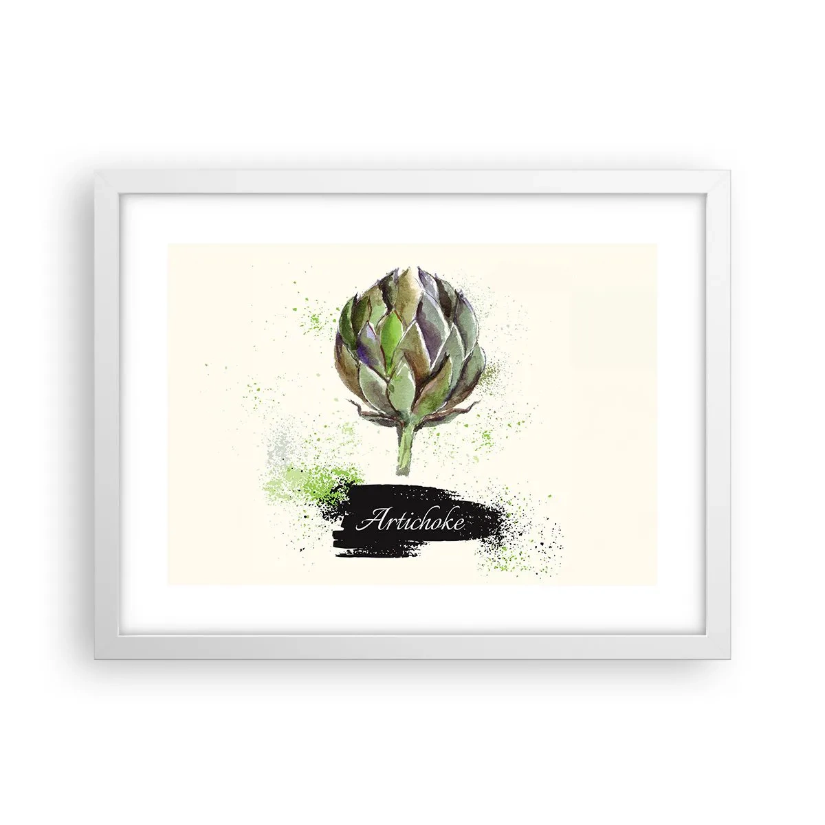 Affisch i vit ram - Eviva grönsaker! - 40x30 cm