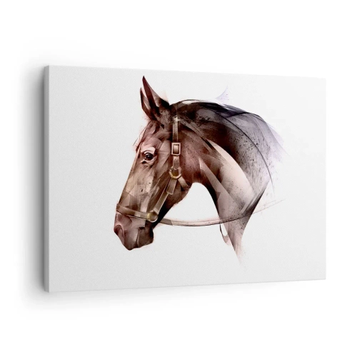 Canvastavla - Bild på duk - En hästprofil i en delikat konstnärlig form på en vit bakgrund - 70x50cm - Vilken charm - Modern väggdekoration för vardagsrum och sovrum ARTTOR