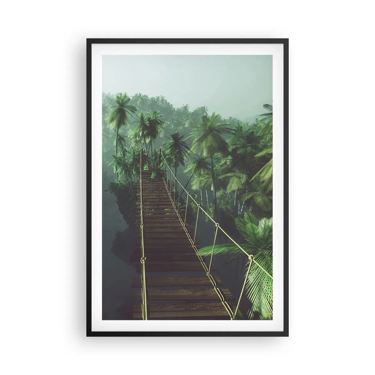 Affisch i svart ram - Över grönskans kaos - 61x91 cm