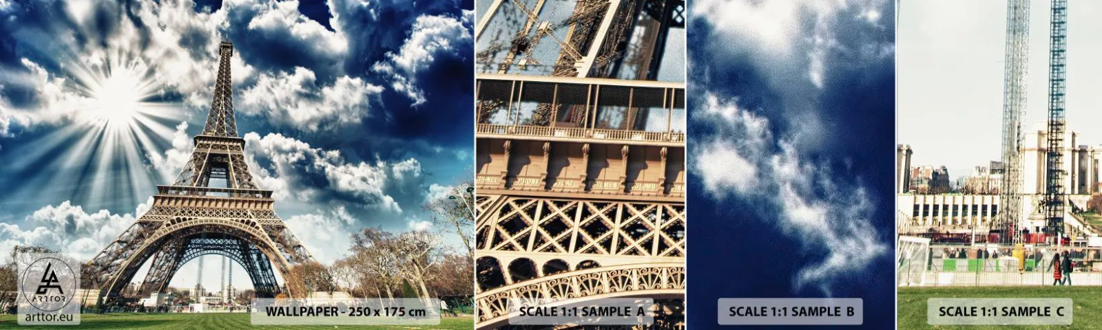 Fototapet Prov Standard Eco - Den enda under solen - Eiffeltornet, Paris, Arkitektur - 100x30 cm