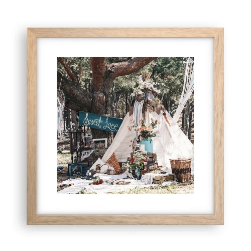 Affisch i ram av ljusek - Make love… - 30x30 cm