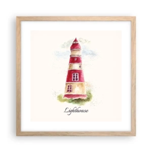 Affisch i ram av ljusek - Det är alltid något väder - 40x40 cm