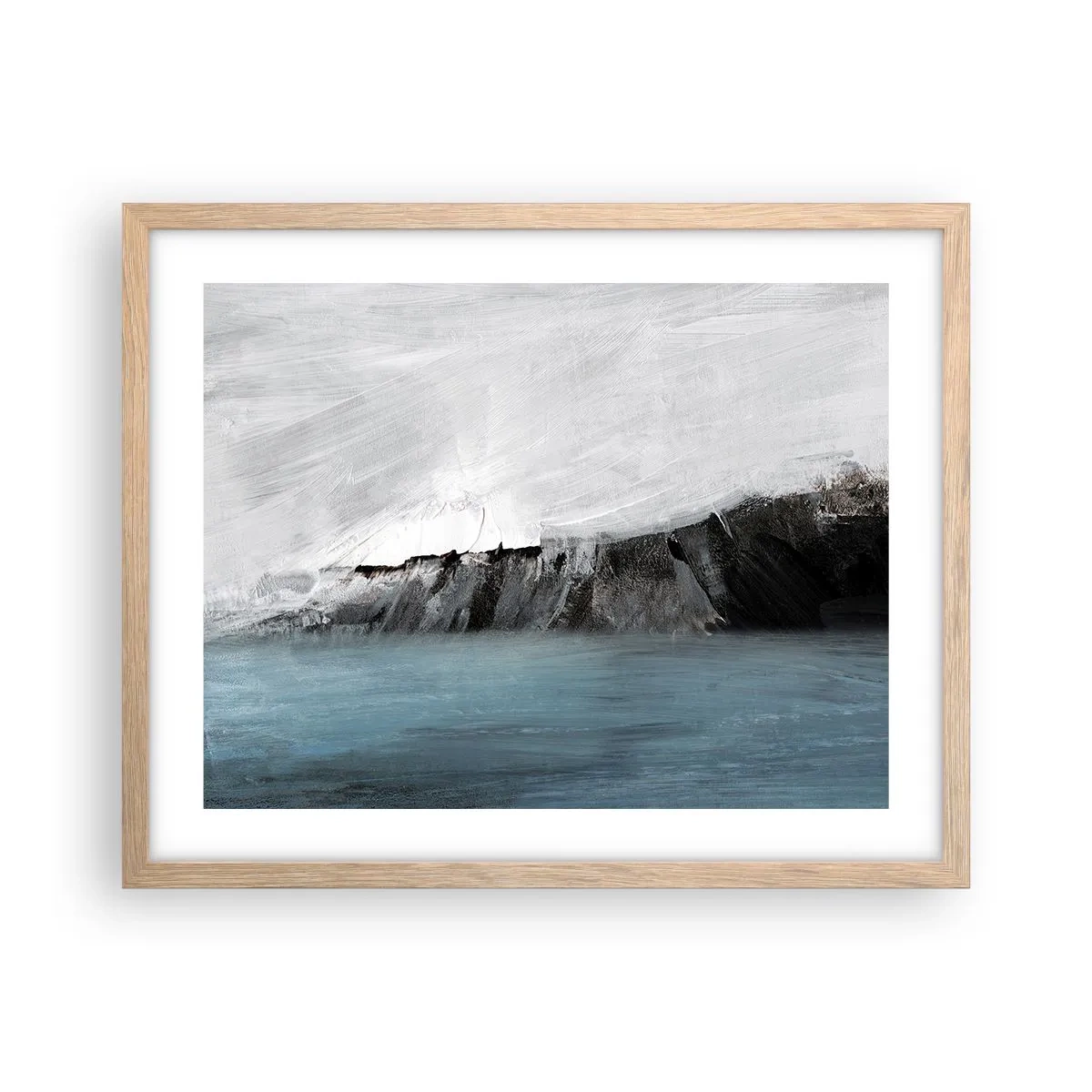 Affisch i ram av ljusek - Vatten - jord: en krock mellan elementen - 50x40 cm