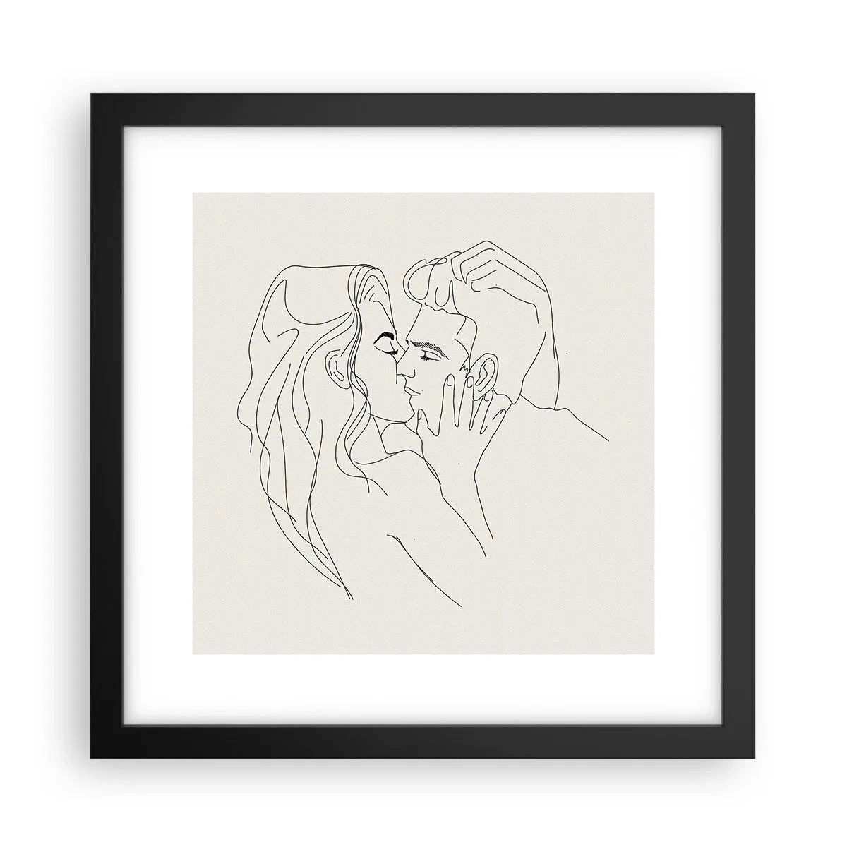 Affisch i svart ram - I kärlekens famn - 30x30 cm