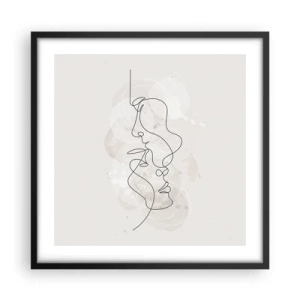 Affisch i svart ram - Tilltrasslade i famn - 50x50 cm