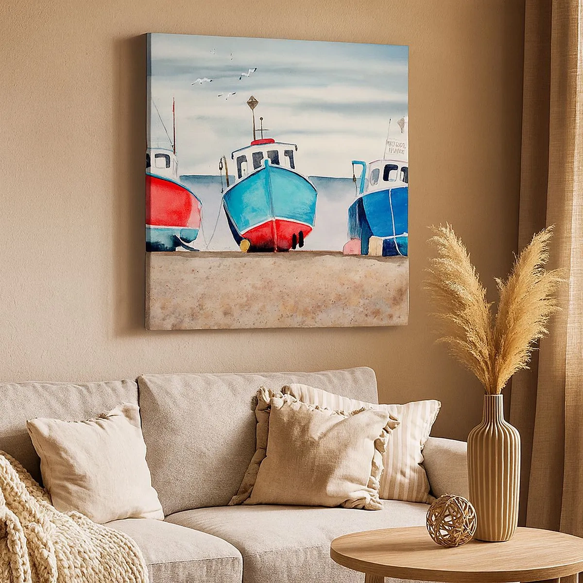 Canvastavla - Bild på duk - Redo för fångst - 30x30 cm